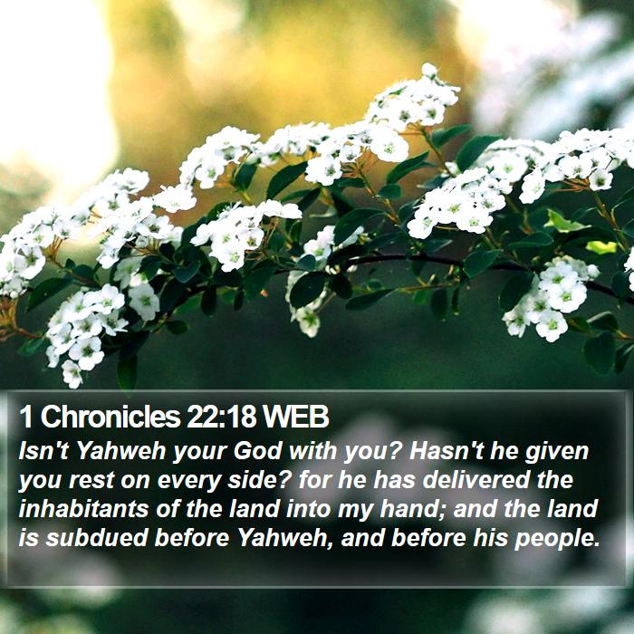 1 Chronicles 22:18 WEB Bible Study