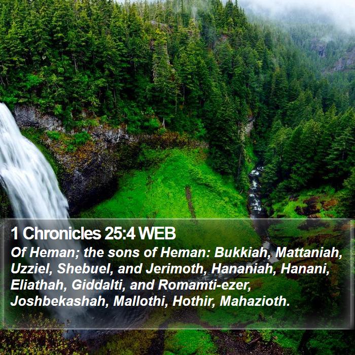 1 Chronicles 25:4 WEB Bible Study