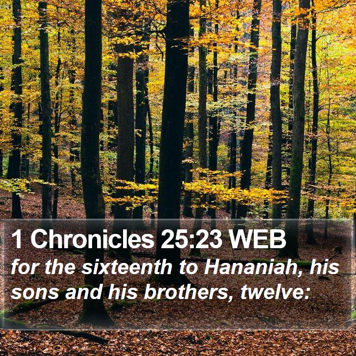 1 Chronicles 25:23 WEB Bible Study