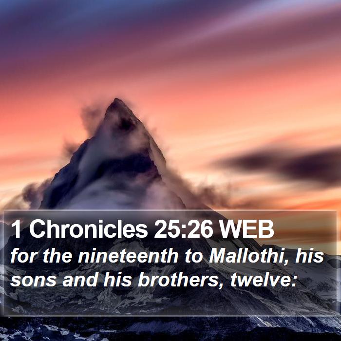 1 Chronicles 25:26 WEB Bible Study