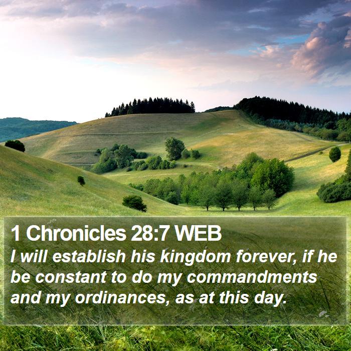 1 Chronicles 28:7 WEB Bible Study