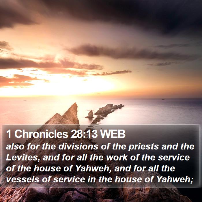 1 Chronicles 28:13 WEB Bible Study