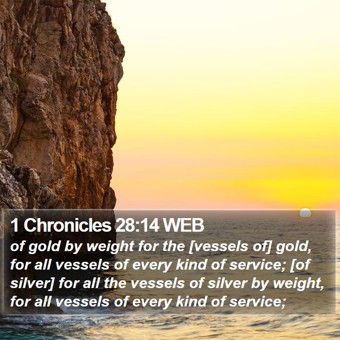 1 Chronicles 28:14 WEB Bible Study