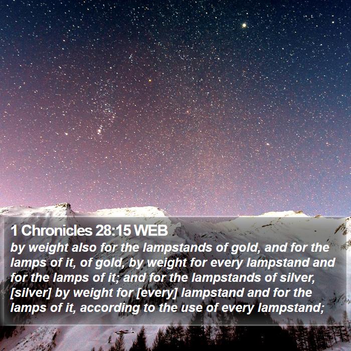 1 Chronicles 28:15 WEB Bible Study