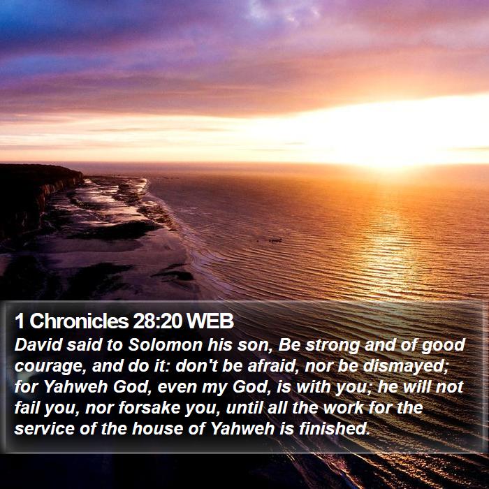 1 Chronicles 28:20 WEB Bible Study