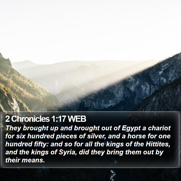 2 Chronicles 1:17 WEB Bible Study