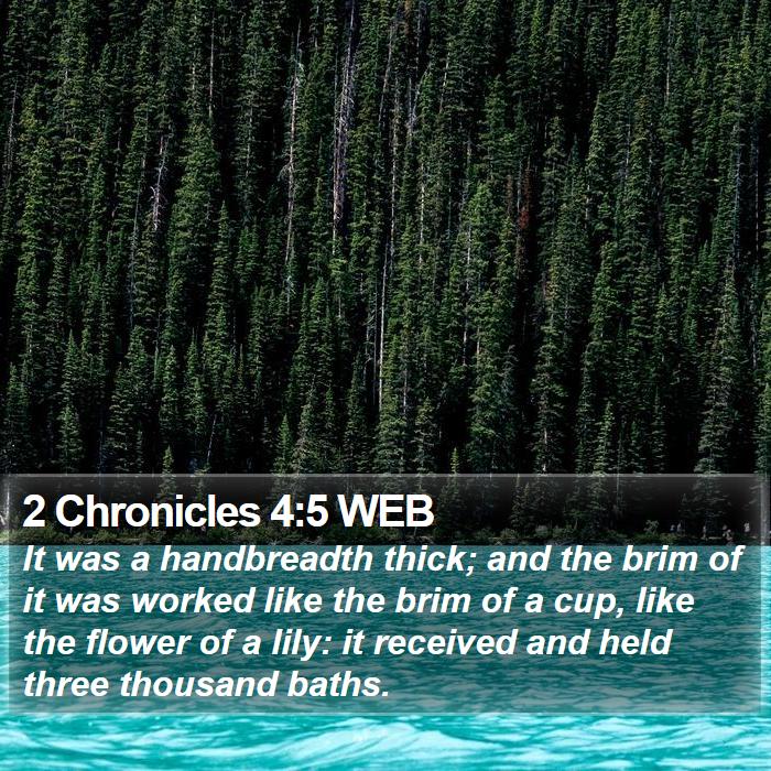 2 Chronicles 4:5 WEB Bible Study