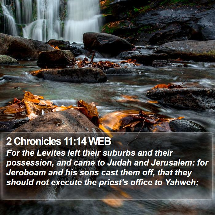 2 Chronicles 11:14 WEB Bible Study