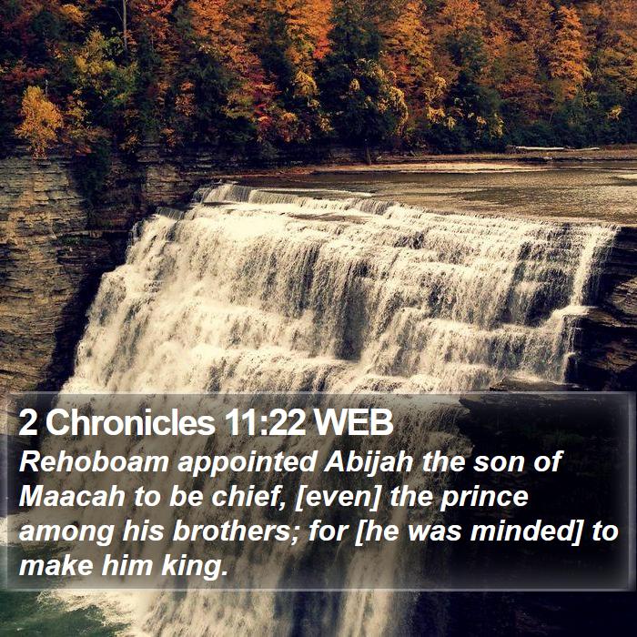 2 Chronicles 11:22 WEB Bible Study