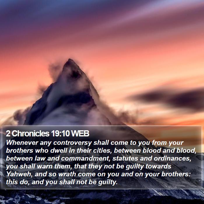 2 Chronicles 19:10 WEB Bible Study