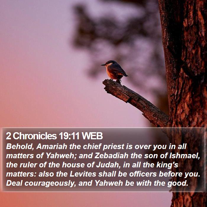 2 Chronicles 19:11 WEB Bible Study