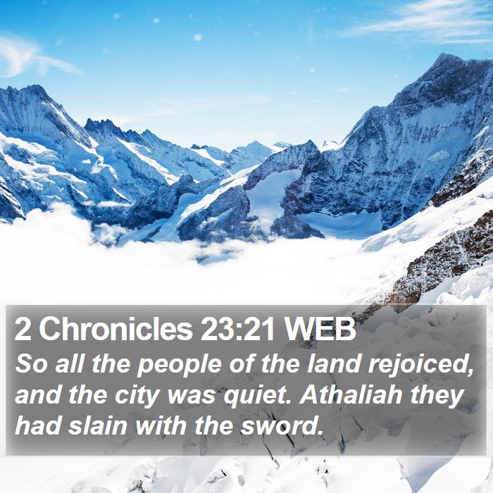 2 Chronicles 23:21 WEB Bible Study