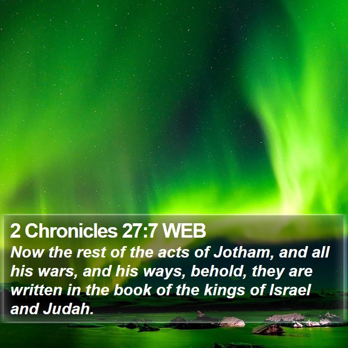 2 Chronicles 27:7 WEB Bible Study