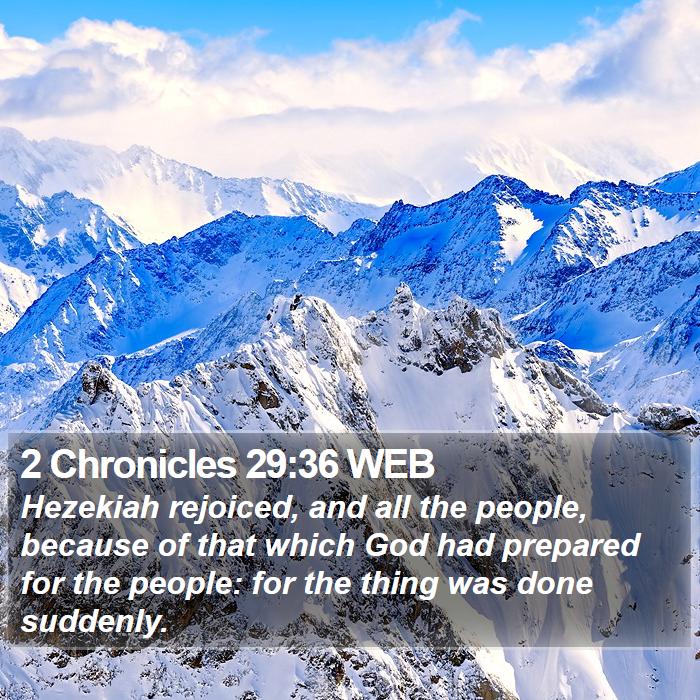 2 Chronicles 29:36 WEB Bible Study