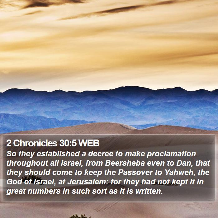 2 Chronicles 30:5 WEB Bible Study