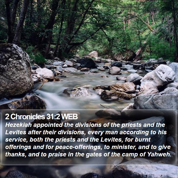 2 Chronicles 31:2 WEB Bible Study