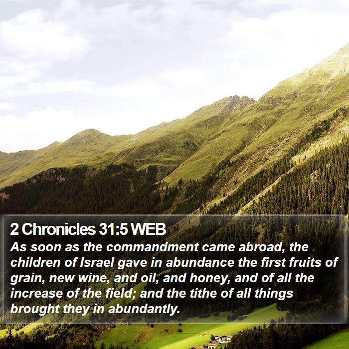 2 Chronicles 31:5 WEB Bible Study