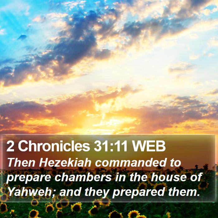 2 Chronicles 31:11 WEB Bible Study