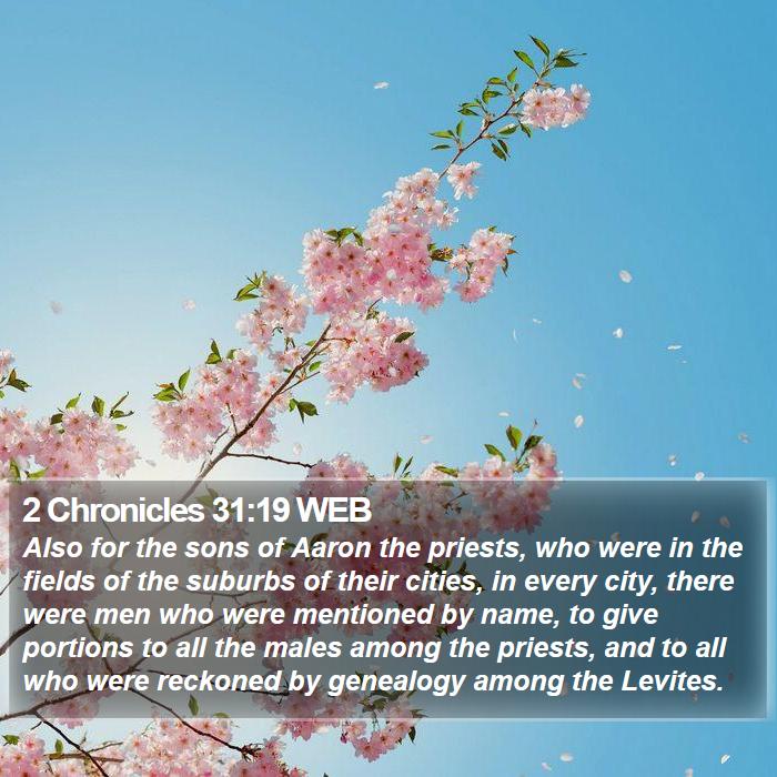 2 Chronicles 31:19 WEB Bible Study