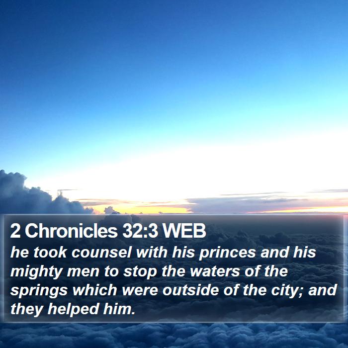 2 Chronicles 32:3 WEB Bible Study