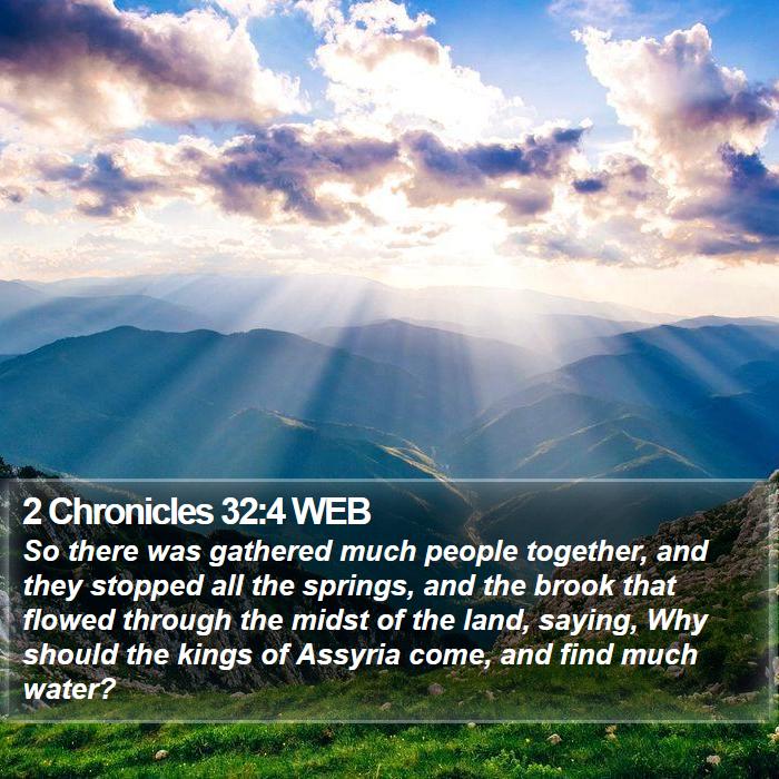 2 Chronicles 32:4 WEB Bible Study