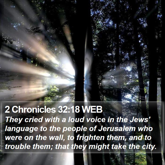 2 Chronicles 32:18 WEB Bible Study