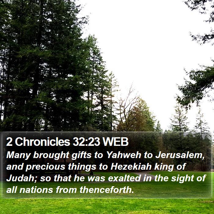 2 Chronicles 32:23 WEB Bible Study