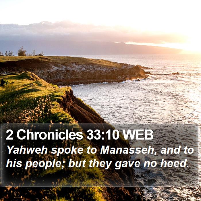 2 Chronicles 33:10 WEB Bible Study