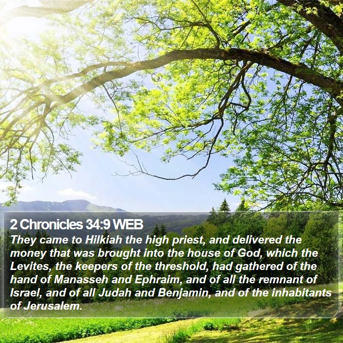 2 Chronicles 34:9 WEB Bible Study