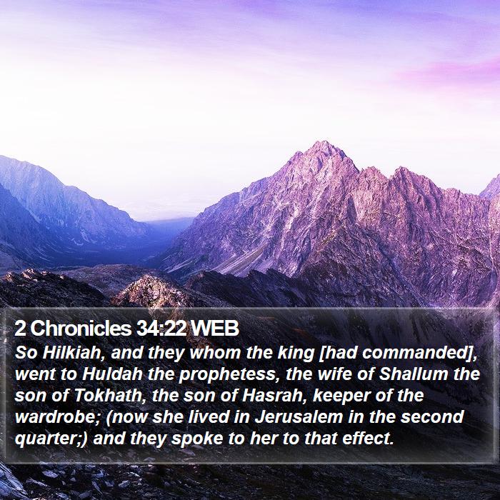 2 Chronicles 34:22 WEB Bible Study