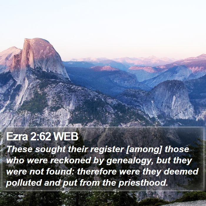 Ezra 2:62 WEB Bible Study