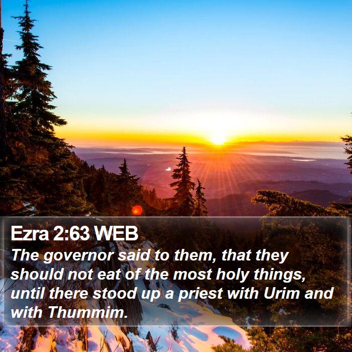 Ezra 2:63 WEB Bible Study