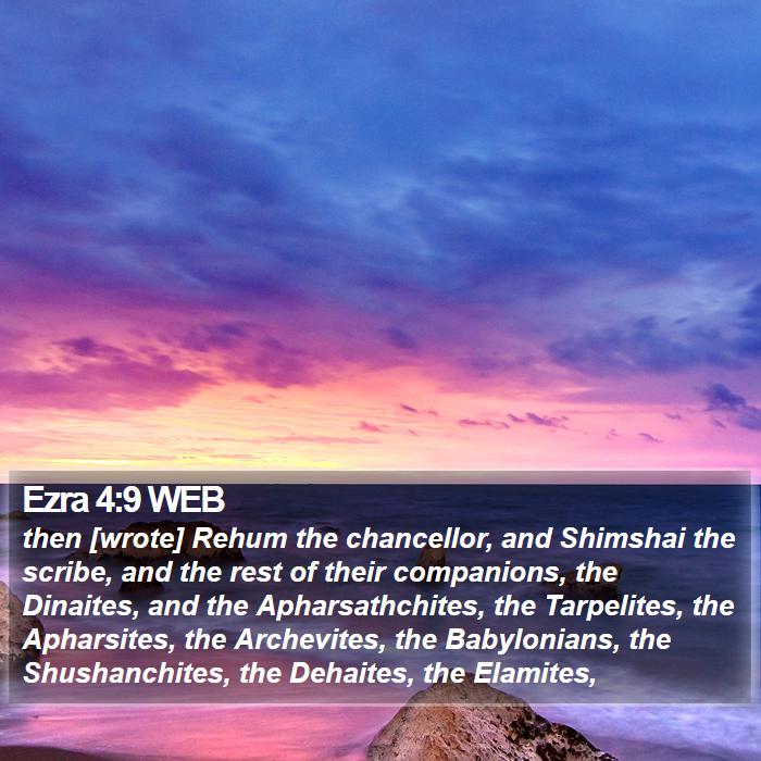 Ezra 4:9 WEB Bible Study