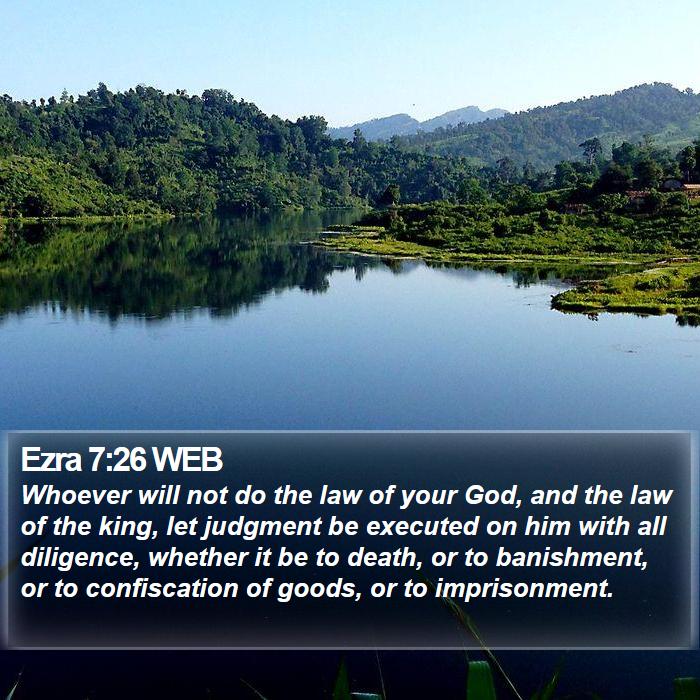 Ezra 7:26 WEB Bible Study