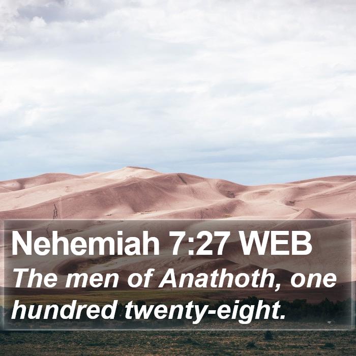 Nehemiah 7:27 WEB Bible Study