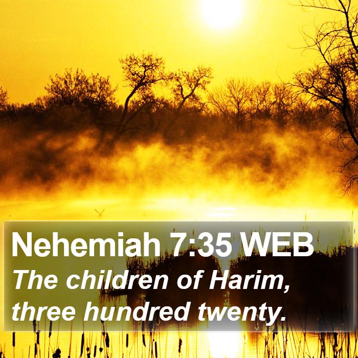 Nehemiah 7:35 WEB Bible Study