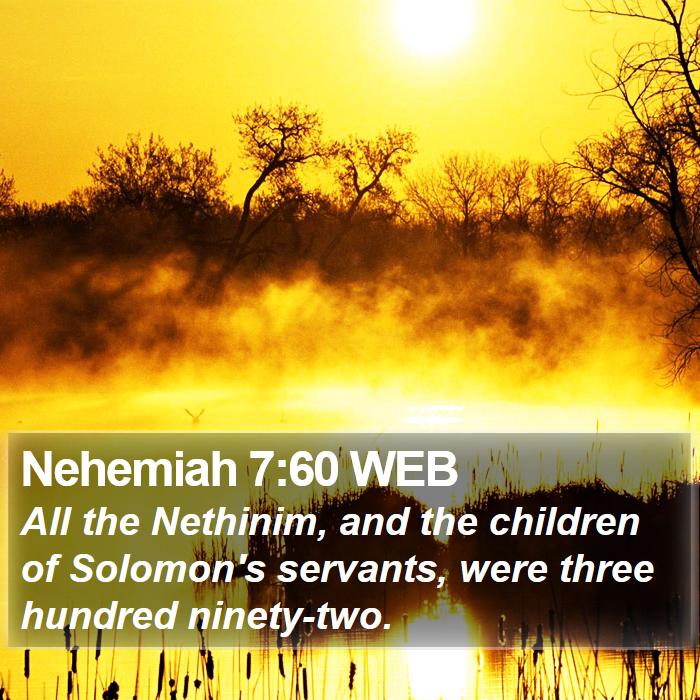 Nehemiah 7:60 WEB Bible Study