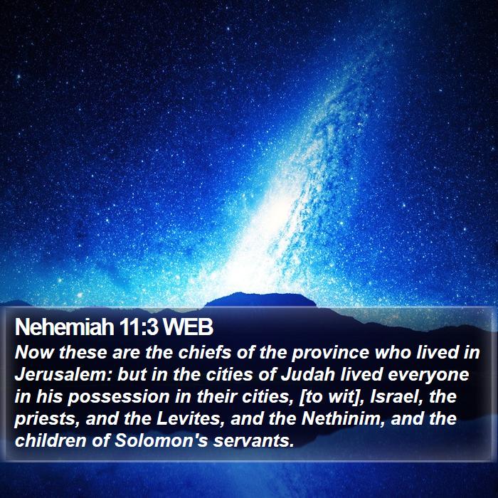 Nehemiah 11:3 WEB Bible Study