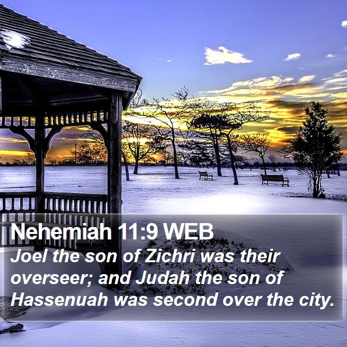 Nehemiah 11:9 WEB Bible Study