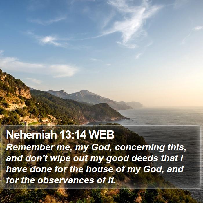 Nehemiah 13:14 WEB Bible Study