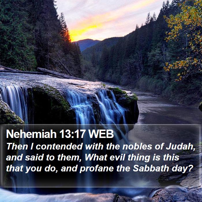 Nehemiah 13:17 WEB Bible Study