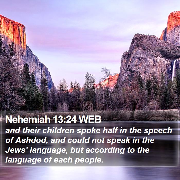 Nehemiah 13:24 WEB Bible Study