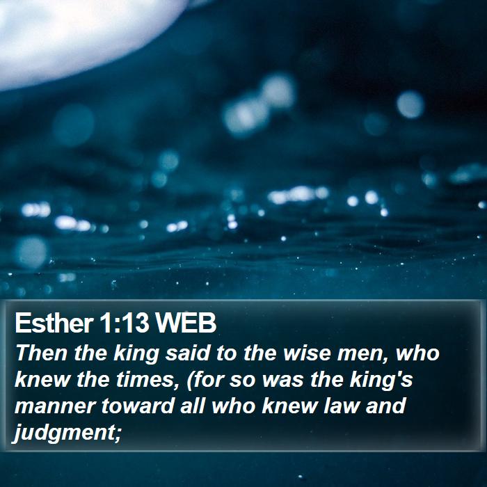 Esther 1:13 WEB Bible Study