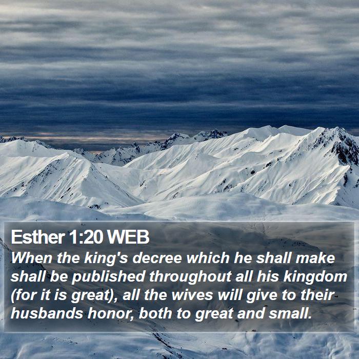 Esther 1:20 WEB Bible Study