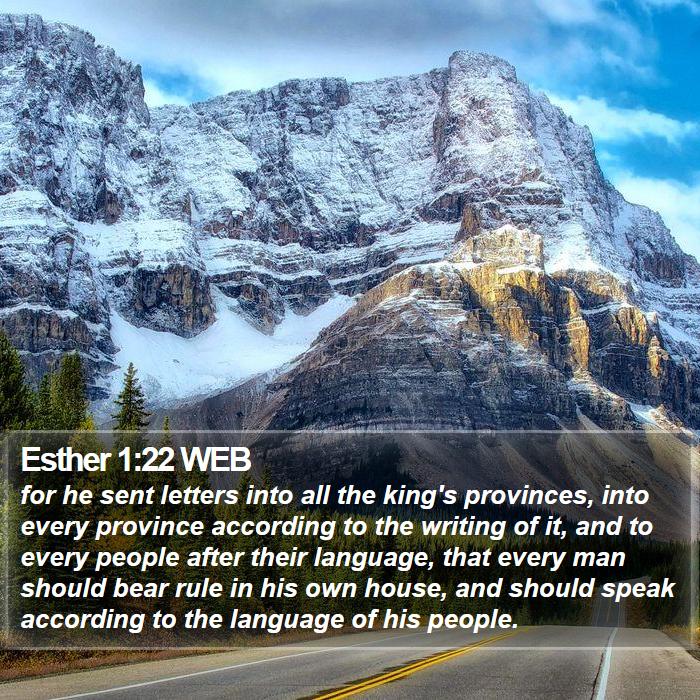 Esther 1:22 WEB Bible Study