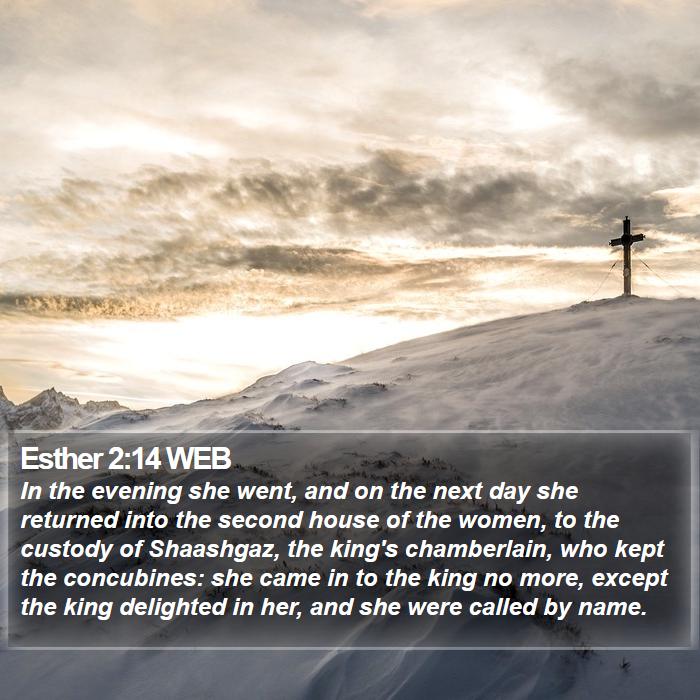 Esther 2:14 WEB Bible Study