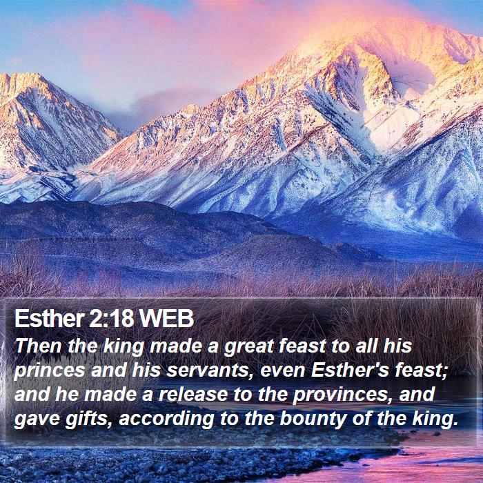 Esther 2:18 WEB Bible Study