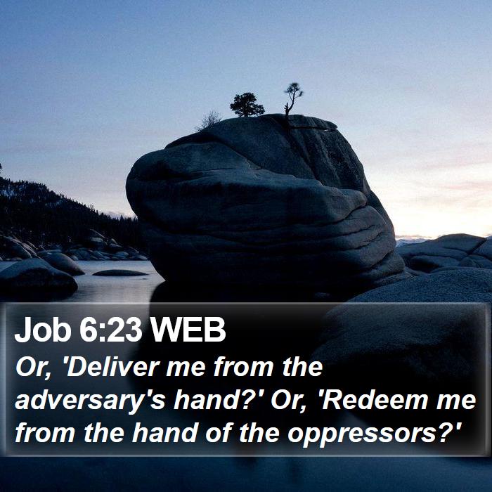 Job 6:23 WEB Bible Study