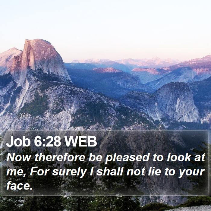 Job 6:28 WEB Bible Study