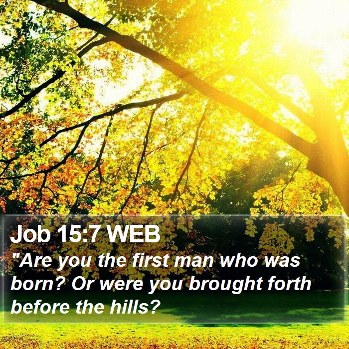 Job 15:7 WEB Bible Study